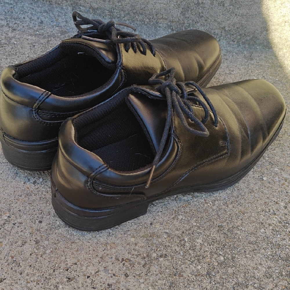 Kids Black Lace-Up Dress Shoes - Classic School & Formal Style